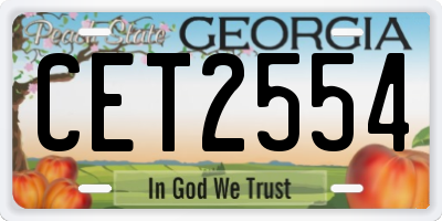 GA license plate CET2554