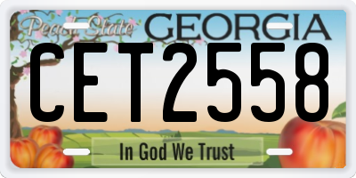 GA license plate CET2558