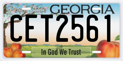 GA license plate CET2561