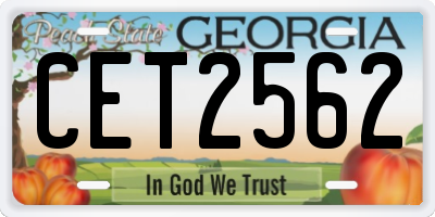 GA license plate CET2562