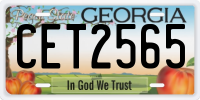 GA license plate CET2565