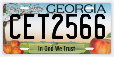 GA license plate CET2566