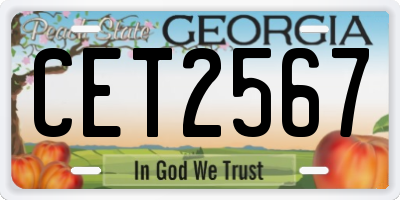 GA license plate CET2567