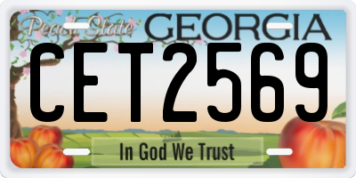 GA license plate CET2569