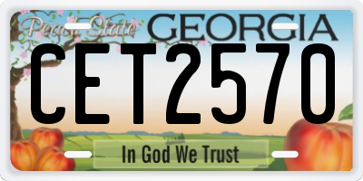 GA license plate CET2570