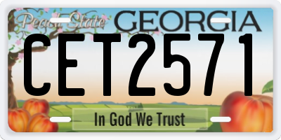 GA license plate CET2571