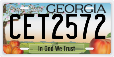 GA license plate CET2572