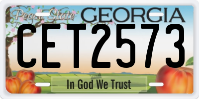 GA license plate CET2573
