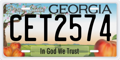 GA license plate CET2574