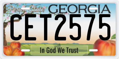 GA license plate CET2575