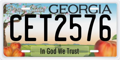 GA license plate CET2576