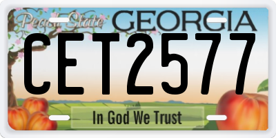 GA license plate CET2577
