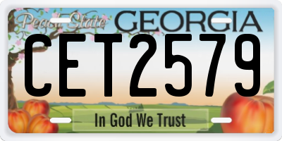 GA license plate CET2579