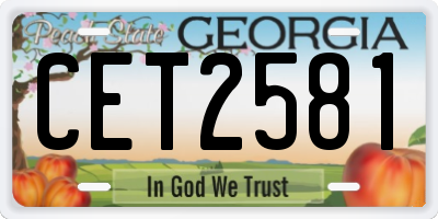 GA license plate CET2581