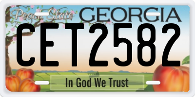 GA license plate CET2582