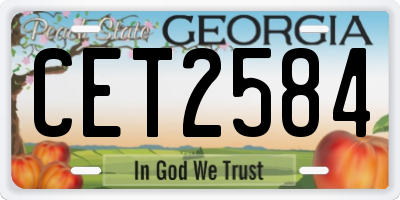 GA license plate CET2584