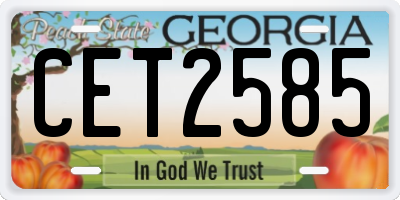 GA license plate CET2585