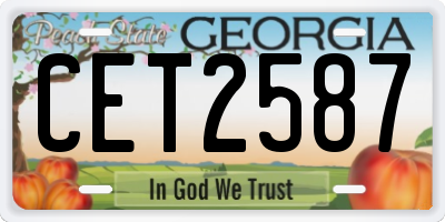 GA license plate CET2587