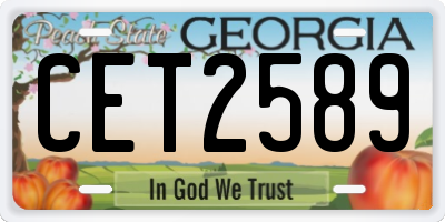 GA license plate CET2589