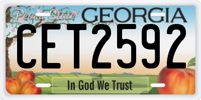 GA license plate CET2592