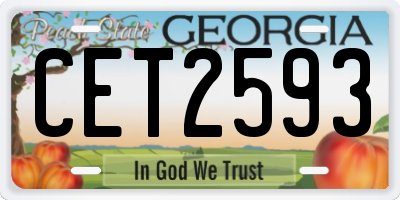 GA license plate CET2593
