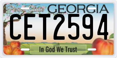 GA license plate CET2594