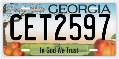 GA license plate CET2597