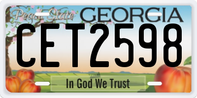 GA license plate CET2598