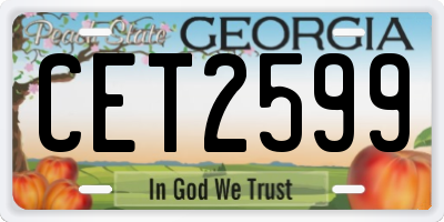 GA license plate CET2599