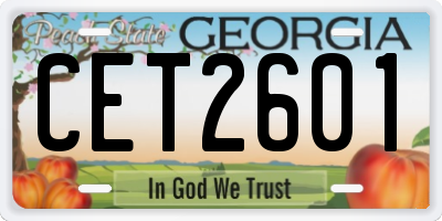 GA license plate CET2601
