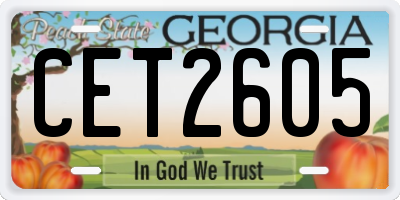 GA license plate CET2605