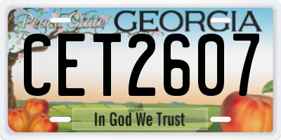 GA license plate CET2607