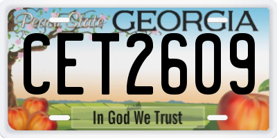 GA license plate CET2609