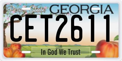 GA license plate CET2611