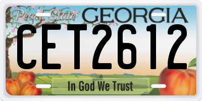 GA license plate CET2612