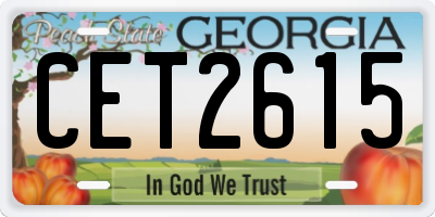 GA license plate CET2615