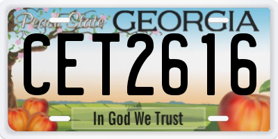 GA license plate CET2616
