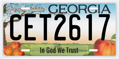GA license plate CET2617