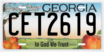 GA license plate CET2619