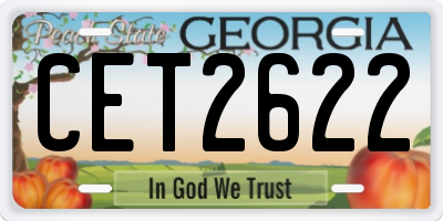 GA license plate CET2622