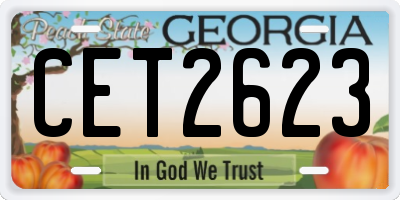 GA license plate CET2623