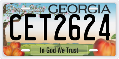 GA license plate CET2624