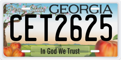 GA license plate CET2625
