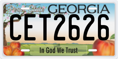 GA license plate CET2626