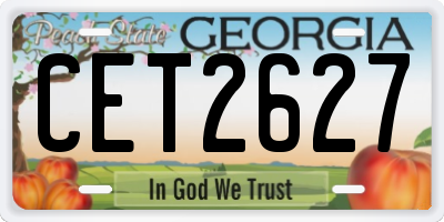 GA license plate CET2627