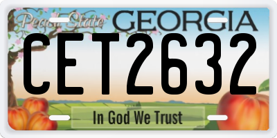 GA license plate CET2632