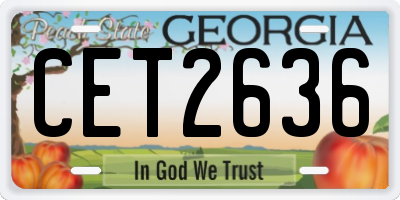 GA license plate CET2636