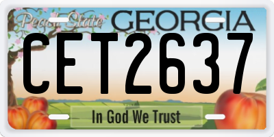 GA license plate CET2637