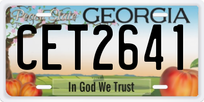GA license plate CET2641