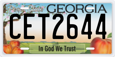 GA license plate CET2644